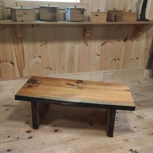 Modern look live edge thick Pine table