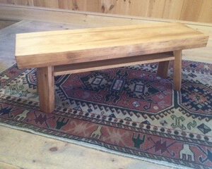 77 Douglas fir table with oak shelf