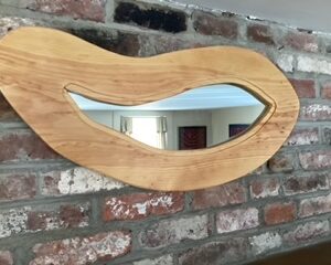 reestyle Mirror; pine with clear finish, 28” X 12”