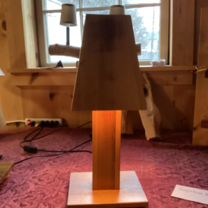 Recycled Cedar Lamp With Shop Made Shade 20" Tall